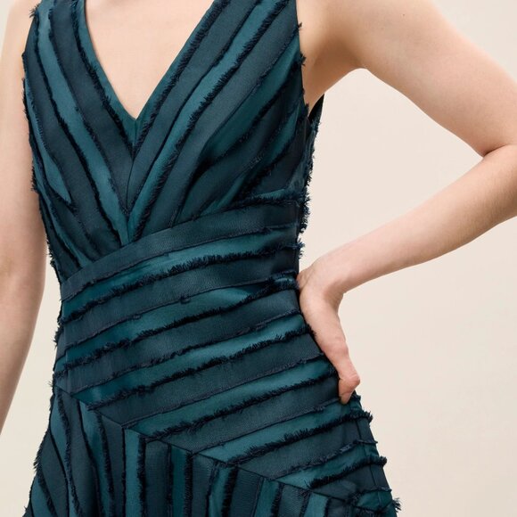 NWT Rebecca Taylor Dark Green Eyelash Mini Dress - Picture 2 of 9